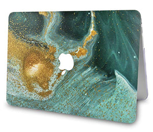 LuvCase MacBook Case - Marble Collection - Basil Marble with Slim Sleeve, Keyboard Cover, Screen Protector and Pouch