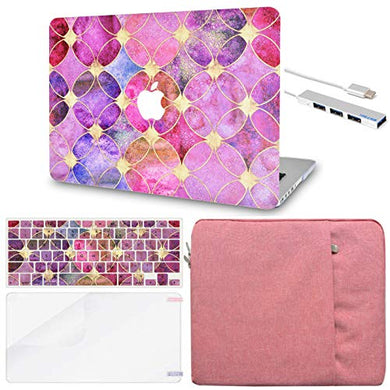 LuvCase Macbook Case - Color Collection - Dyed Tiles with Keyboard Cover, Screen Protector ,Sleeve ,USB Hub