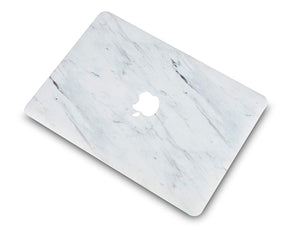 LuvCase Macbook Case 5 in 1 Bundle - Marble Collection - Silk White Marble with Slim Sleeve, Keyboard Cover, Screen Protector and Pouch