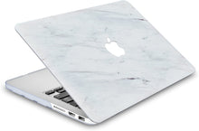Load image into Gallery viewer, LuvCase Macbook Case 5 in 1 Bundle - Marble Collection - Silk White Marble with Sleeve, Keyboard Cover, Screen Protector and USB Hub 3.0