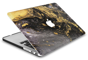 LuvCase MacBook Case  - Marble Collection - Portoro Marble with Sleeve, Keyboard Cover, Screen Protector and USB Hub