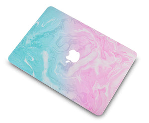 LuvCase Macbook Case - Marble Collection - Teal and Pink Marble