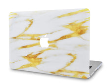 Load image into Gallery viewer, LuvCase Macbook Case - Marble Collection - Gold Slash Marble