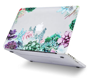 LuvCase Macbook Case Bundle - Flower Collection - Floral Cluster with Keyboard Cover