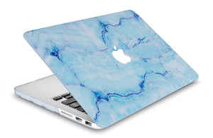 LuvCase Macbook Case - Marble Collection - Blue Marble with Blue Veins