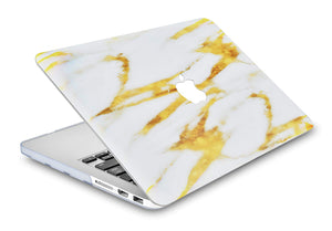 LuvCase Macbook Case - Marble Collection - Gold Slash Marble