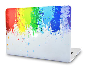LuvCase Macbook Case Bundle - Color Collection - Rainbow Splat with Keyboard Cover