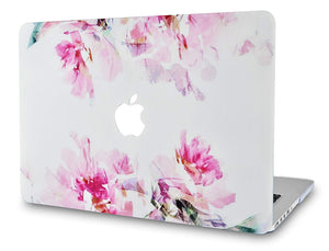 LuvCase Macbook Case 5 in 1 Bundle - Flower Collection - Flower 22 with Slim Sleeve, Keyboard Cover, Screen Protector and Pouch