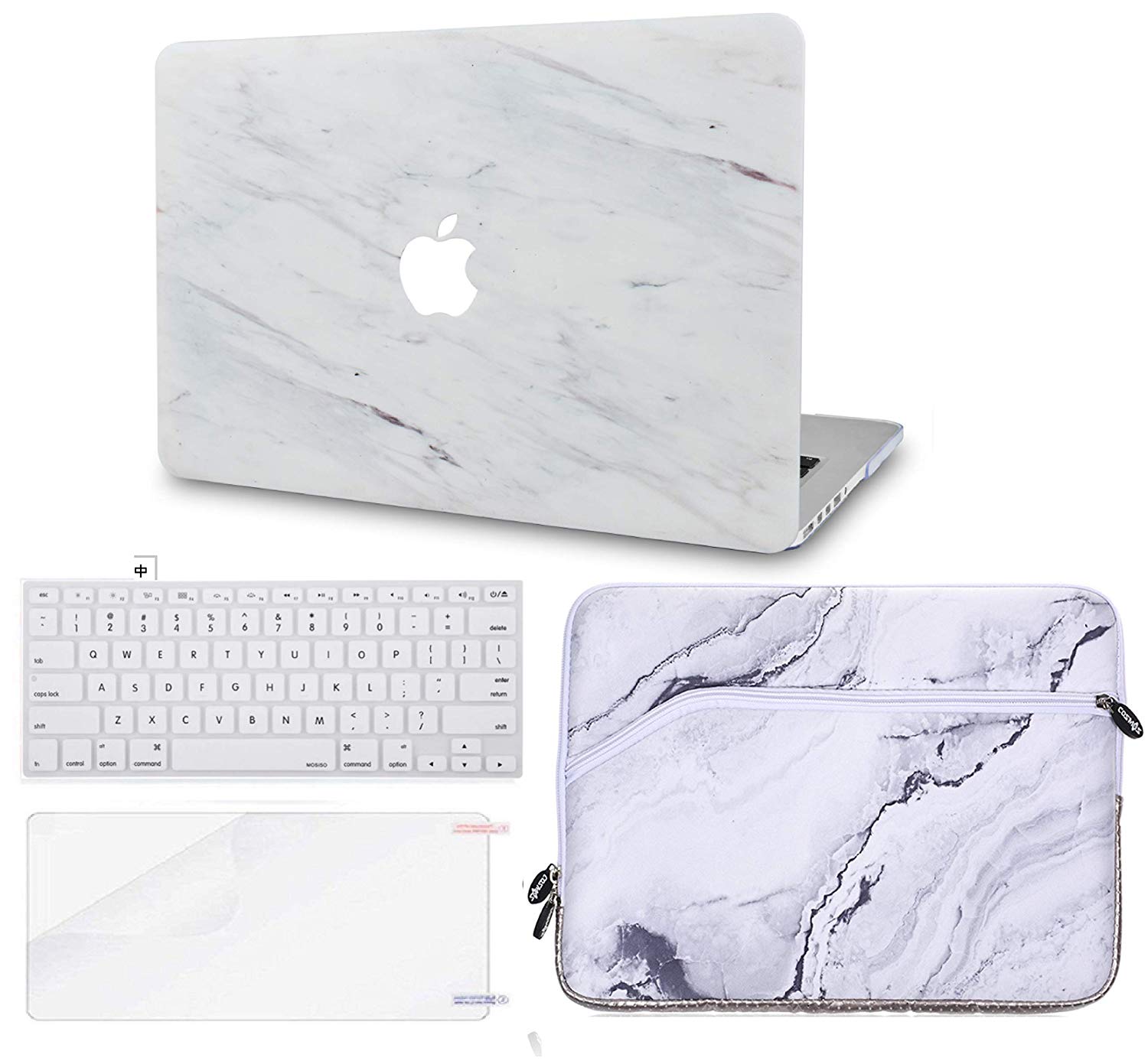 White marble macbook pro case sale