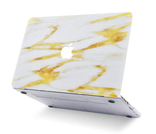 Load image into Gallery viewer, LuvCase Macbook Case - Marble Collection - Gold Slash Marble