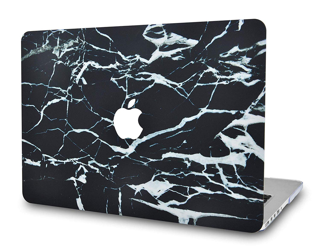LuvCase Macbook Case - Marble Collection - Black Marble with White Veins