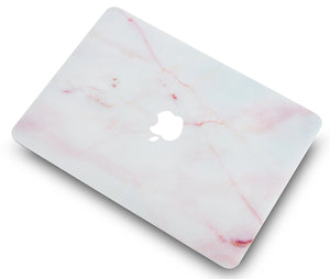 LuvCase Macbook Case 5 in 1 Bundle - Marble Collection - Pink Marble with Sleeve, Keyboard Cover, Screen Protector and Mouse Pad