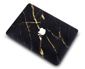 LuvCase Macbook Case Bundle - Marble Collection - Black Gold Marble with Keyboard Cover