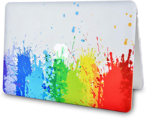 LuvCase Macbook Case 5 in 1 Bundle - Paint Collection - Rainbow Splat with Sleeve, Keyboard Cover, Screen Protector and USB Hub 3.0