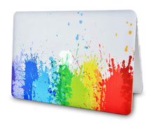 Load image into Gallery viewer, LuvCase Macbook Case Bundle - Color Collection - Rainbow Splat with Keyboard Cover and Webcam Cover