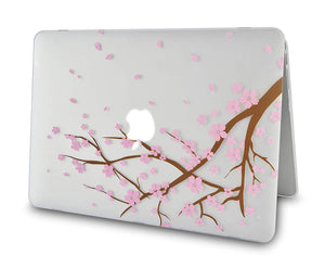 LuvCase Macbook Case Bundle - Flower Collection - Cartoon Cherry Blossom with Keyboard Cover