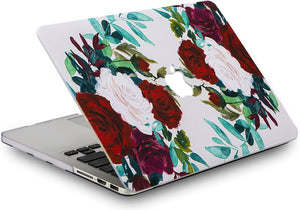 LuvCase Macbook Case 5 in 1 Bundle - Flower Collection - Flower 25 with Sleeve, Keyboard Cover, Screen Protector and USB Hub 3.0