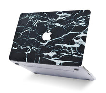 Load image into Gallery viewer, LuvCase Macbook Case - Marble Collection - Black Marble with White Veins