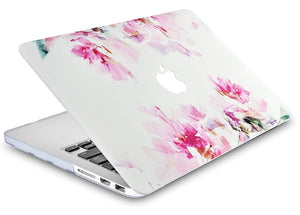 LuvCase Macbook Case 5 in 1 Bundle - Flower Collection - Flower 22 with Sleeve, Keyboard Cover, Screen Protector and USB Hub 3.0