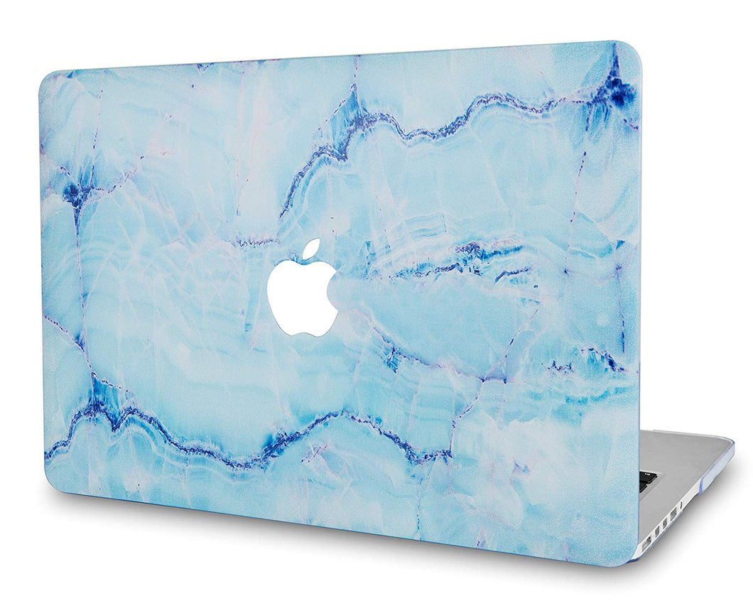 LuvCase Macbook Case - Marble Collection - Blue Marble with Blue Veins