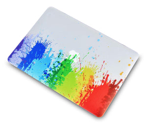 LuvCase Macbook Case Bundle - Color Collection - Rainbow Splat with Keyboard Cover and Webcam Cover