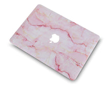Load image into Gallery viewer, LuvCase Macbook Case - Marble Collection - Pink Marble with Yellow Veins