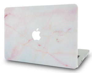 LuvCase Macbook Case 5 in 1 Bundle - Marble Collection - Pink Marble with Sleeve, Keyboard Cover, Screen Protector and USB Hub 3.0