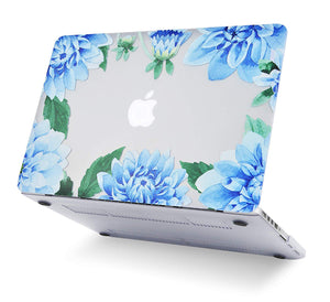 LuvCase Macbook Case Bundle - Flower Collection - Blue Cornflower with Keyboard Cover