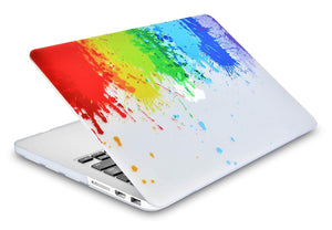 LuvCase Macbook Case Bundle - Color Collection - Rainbow Splat with Keyboard Cover