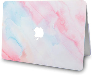 LuvCase Macbook Case 5 in 1 Bundle - Paint Collection - Pale Pink Mist with Sleeve, Keyboard Cover, Screen Protector and USB Hub 3.0