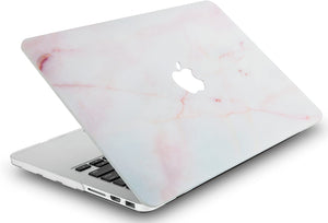 LuvCase Macbook Case 4 in 1 Bundle - Marble Collection - Pink Marble with Keyboard Cover, Screen Protector and Pouch