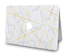 Load image into Gallery viewer, LuvCase Macbook Case - Marble Collection - White Cloud Marble Gold Veins