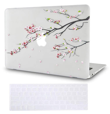 LuvCase Macbook Case Bundle - Flower Collection - Sakura Fall with Keyboard Cover