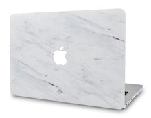 Load image into Gallery viewer, LuvCase Macbook Case 5 in 1 Bundle - Marble Collection - Silk White Marble with Slim Sleeve, Keyboard Cover, Screen Protector and Pouch