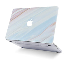 Load image into Gallery viewer, LuvCase Macbook Case - Marble Collection - Blue Marble with Brown Veins