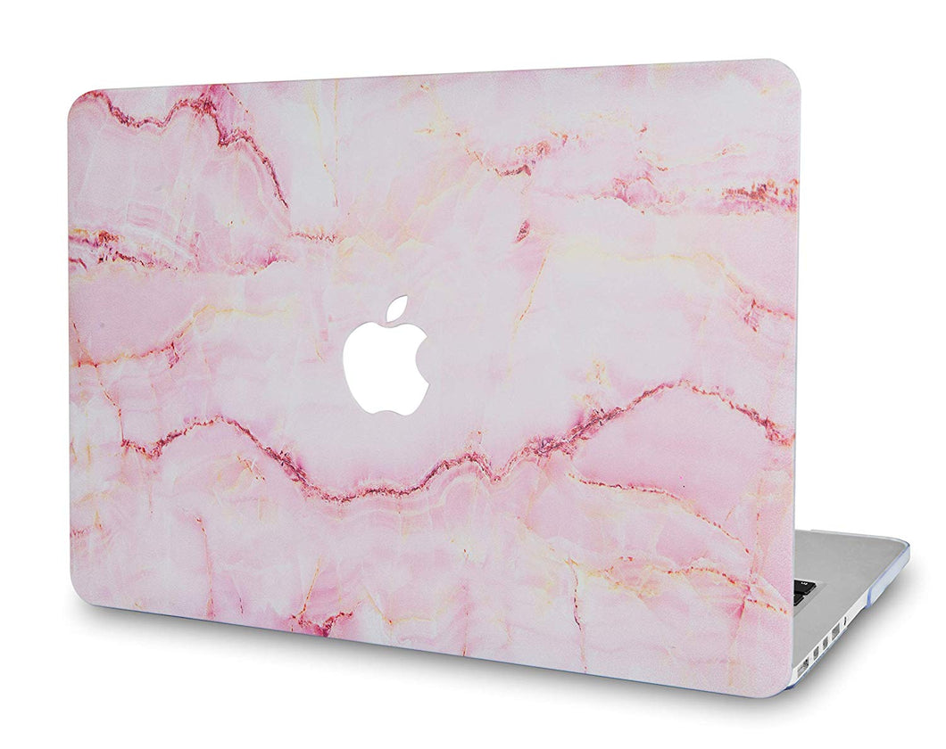 LuvCase Macbook Case - Marble Collection - Pink Marble with Yellow Veins
