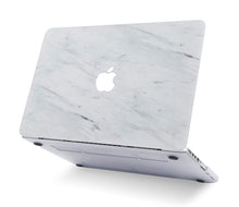 Load image into Gallery viewer, LuvCase Macbook Case 5 in 1 Bundle - Marble Collection - Silk White Marble with Slim Sleeve, Keyboard Cover, Screen Protector and Pouch