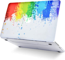 Load image into Gallery viewer, LuvCase Macbook Case 5 in 1 Bundle - Paint Collection - Rainbow Splat with Sleeve, Keyboard Cover, Screen Protector and USB Hub 3.0