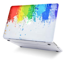 Load image into Gallery viewer, LuvCase Macbook Case Bundle - Color Collection - Rainbow Splat with Keyboard Cover and Webcam Cover