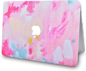 LuvCase Macbook Case 5 in 1 Bundle - Paint Collection - Pink Mist 2 with Sleeve, Keyboard Cover, Screen Protector and USB Hub 3.0