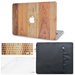 LuvCase Macbook Case - Color Collection - Mixed Wood with Matching Keyboard Cover ,Screen Protector ,Sleeve