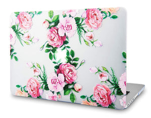 LuvCase Macbook Case Bundle - Flower Collection - Rose Bouquet with Keyboard Cover