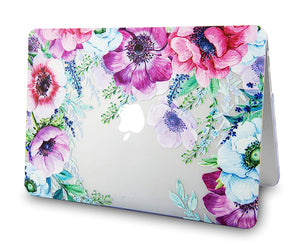 LuvCase Macbook Case Bundle - Flower Collection - Anemone Flower with Keyboard Cover