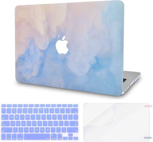 LuvCase Macbook Case Bundle - Paint Collection - Blue Mist with Keyboard Cover and Screen Protector