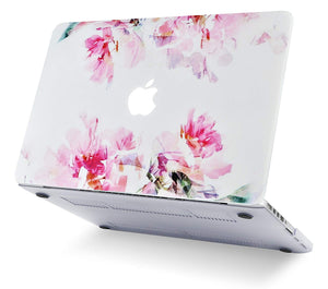 LuvCase Macbook Case 4 in 1 Bundle - Flower Collection - Flower 22 with Keyboard Cover, Screen Protector and Pouch