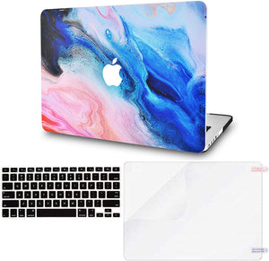 LuvCase Macbook Case Bundle - Paint Collection - Oil Paint 4 with Keyboard Cover and Screen Protector