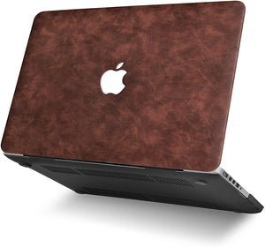 LuvCase Macbook Case Bundle - Leather Collection - Brown Cow Leather with Keyboard Cover and Screen Protector and Sleeve