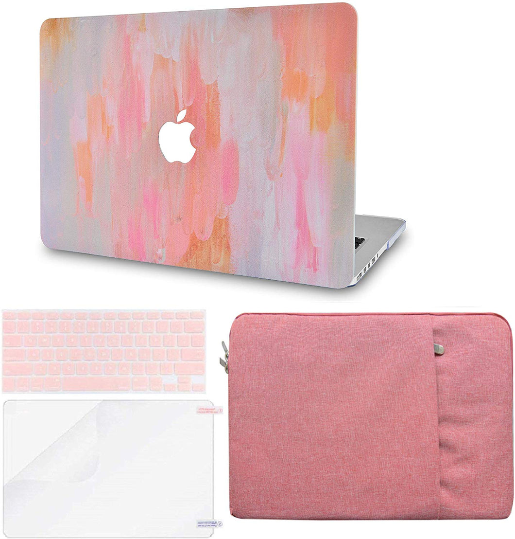 LuvCase Macbook Case Bundle - Paint Collection - Mist 13 with Keyboard Cover and Screen Protector and Sleeve