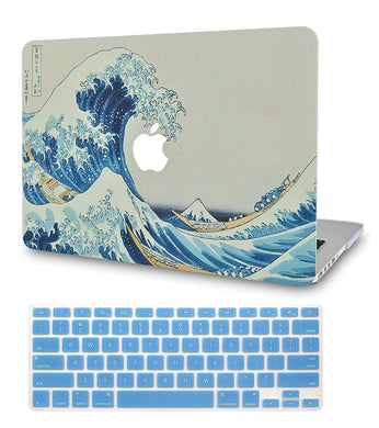 LuvCase Macbook Case Bundle - Paint Collection - Japanese Wave with Keyboard Cover