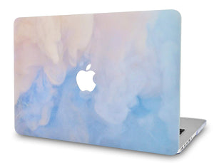 LuvCase Macbook Case 5 in 1 Bundle - Paint Collection - Blue Mist with Sleeve, Keyboard Cover, Screen Protector and Mouse Pad